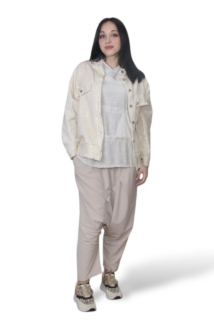Vintage pantaloni a cavallo basso con pannelli cuciti