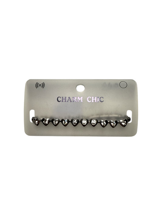 Bracciale a cuori con cristallo centrale