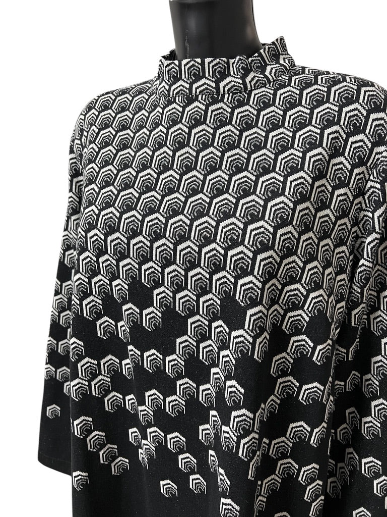 Ragno vestito con motivo esagonale in jacquard