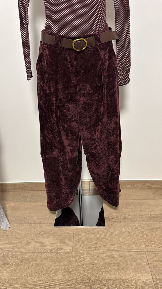 Pantaloni in ciniglia con pinces