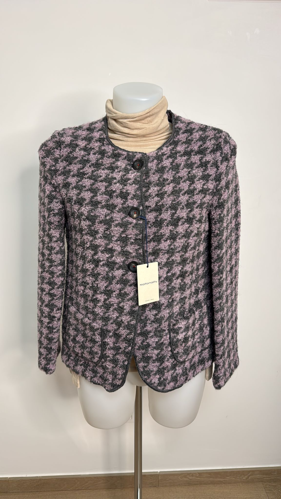 Giacca stile chanel in tessuto pied de poule