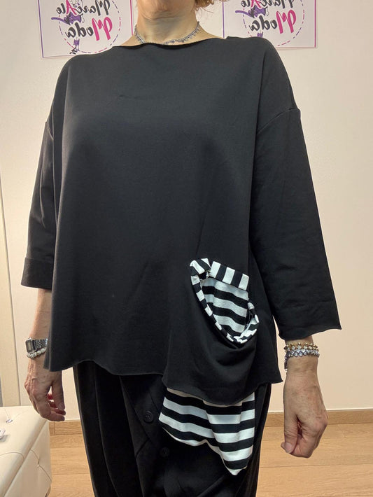 Casacca con tasca a righe