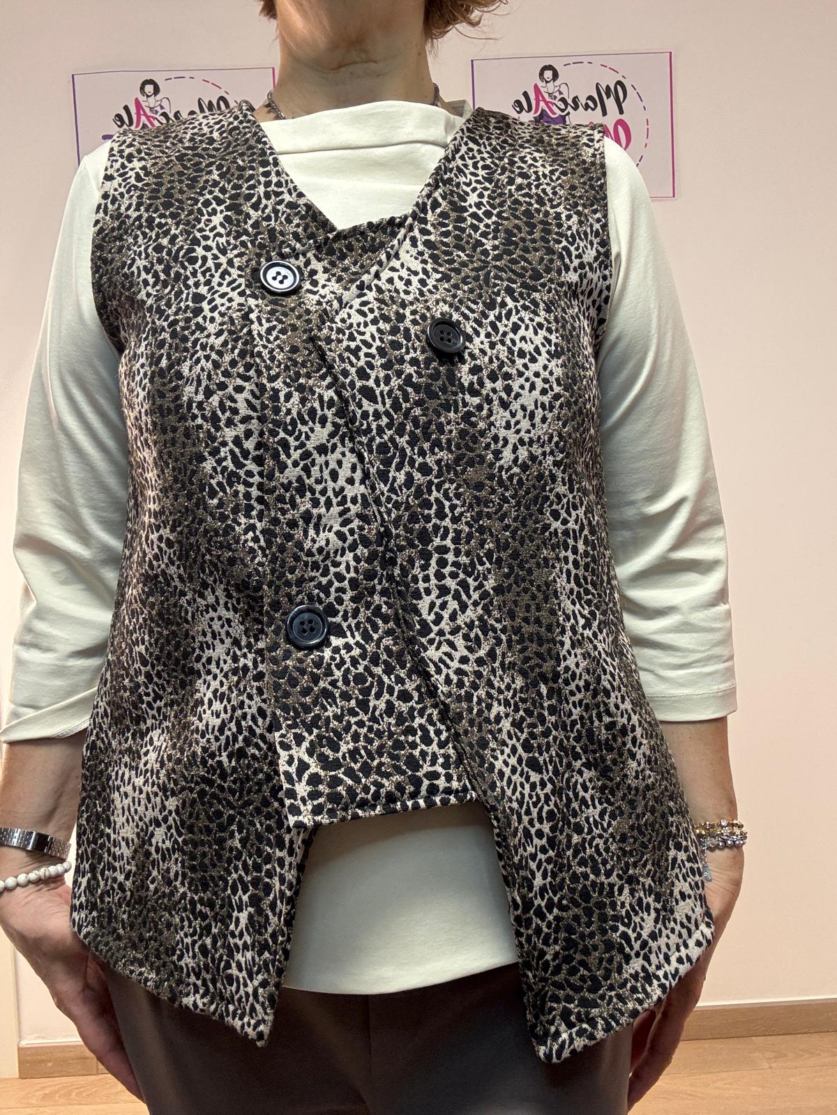Gilet asimmetrico maculato