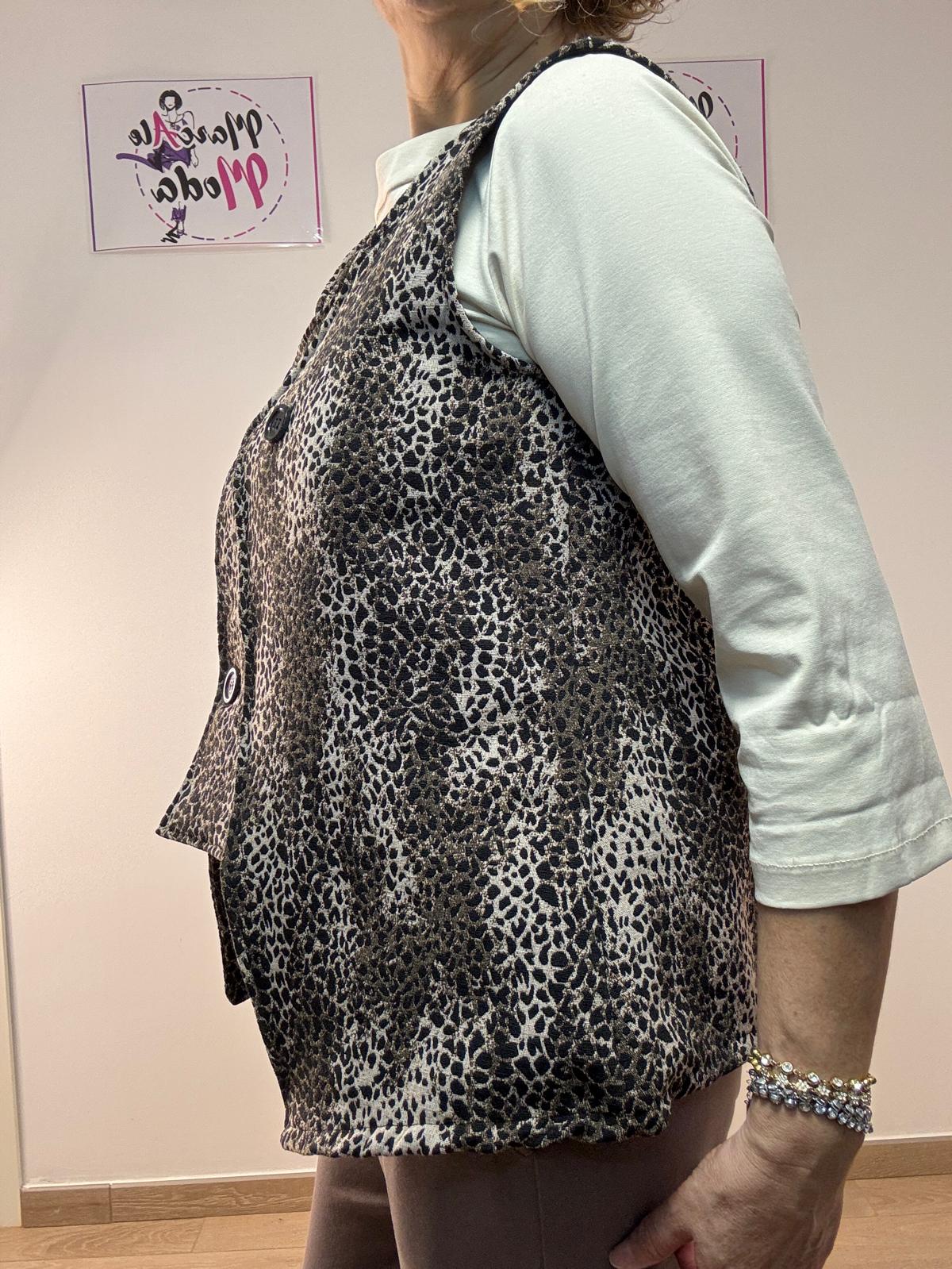 Gilet asimmetrico maculato