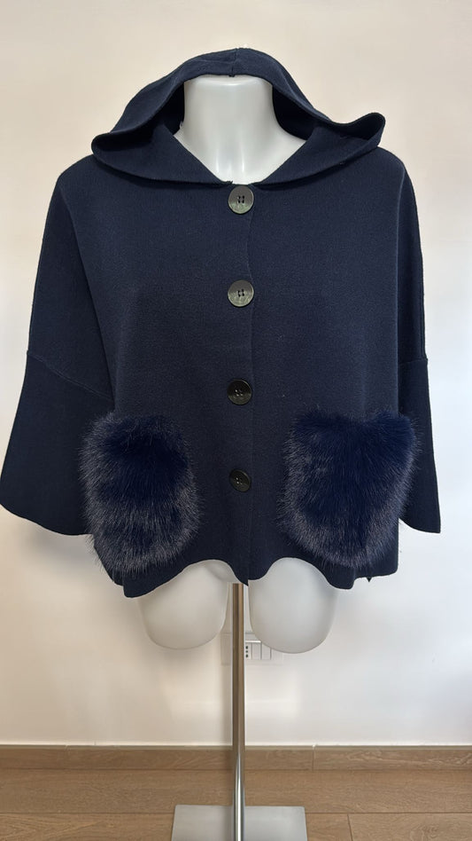 Mantella cardigan cappuccio