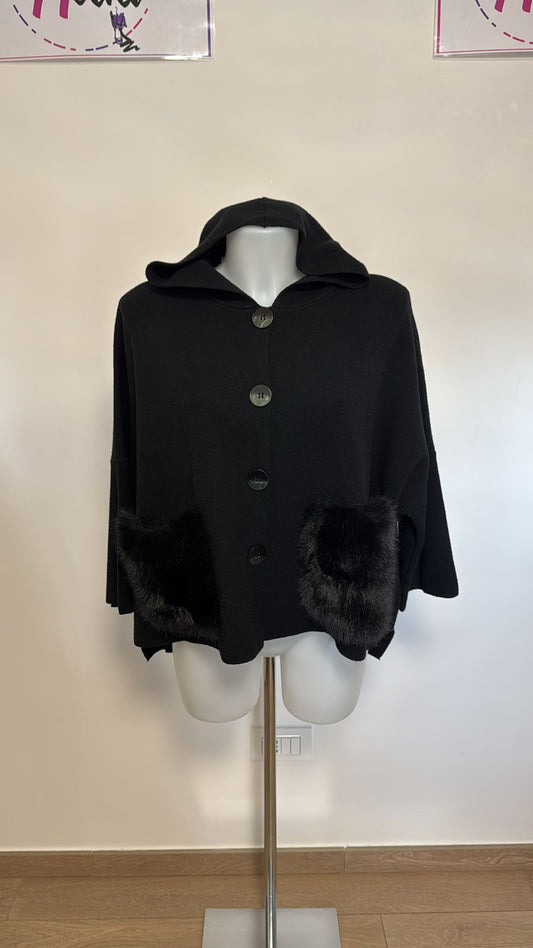 Mantella cardigan cappuccio